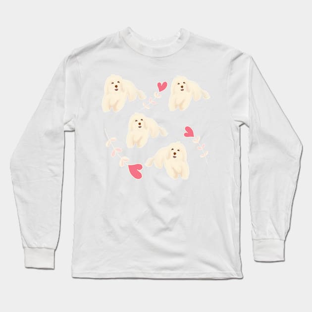 Maltipoo Love Long Sleeve T-Shirt by PatternbyNOK